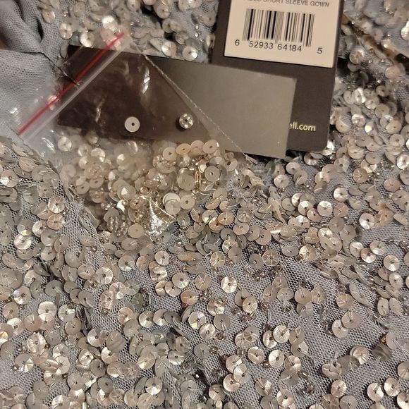 Adrianna Papell Womens Embellished Short Sleeves E - Picture 6 of 6